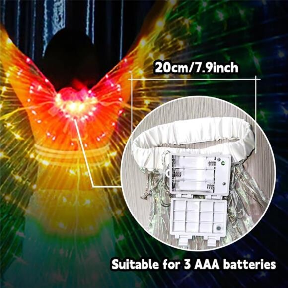 Light Up Led Isis Wings Belly Dance Carnival Rave Costumes Outfit Women‎ Adult - Picture 2 of 6